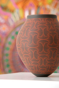 Mata Ortiz Ceramics - Medium Fan Piece - Huichol Art - Marakame