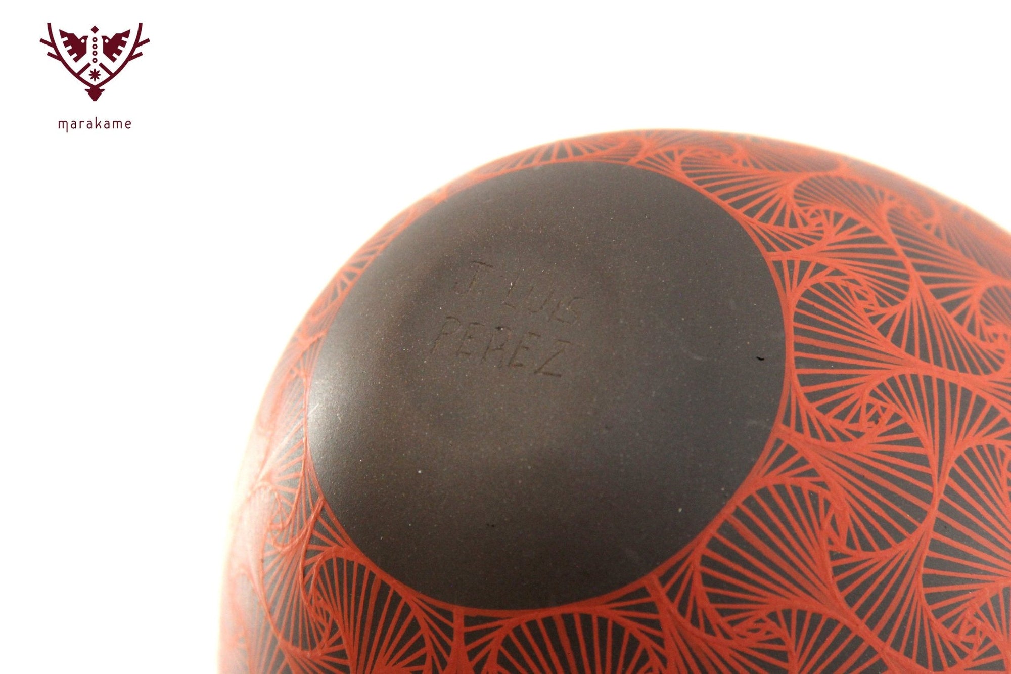 Mata Ortiz Keramik – Mittleres Fächerstück – Huichol Art – Marakame