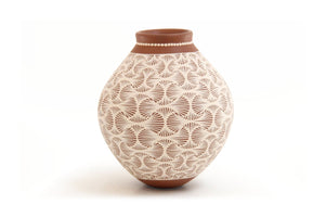 Mata Ortiz Keramik – Kleines Fächerstück – Huichol-Kunst – Marakame