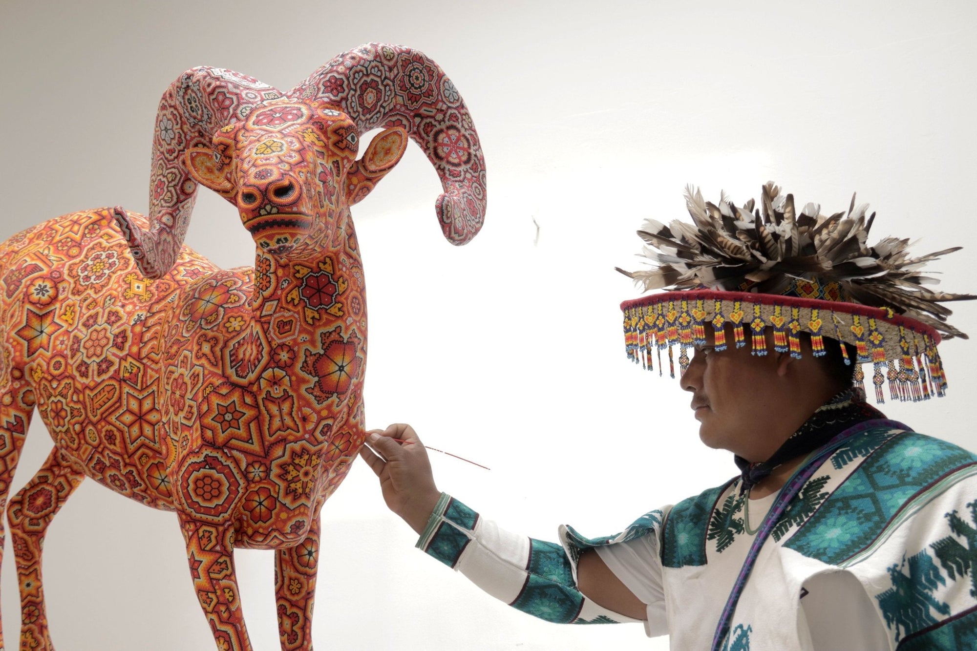 Sculpture - Kaka+yari +wiyame - Guardian of the mountain - Wixárika Bighorn Sheep - Marakame Art