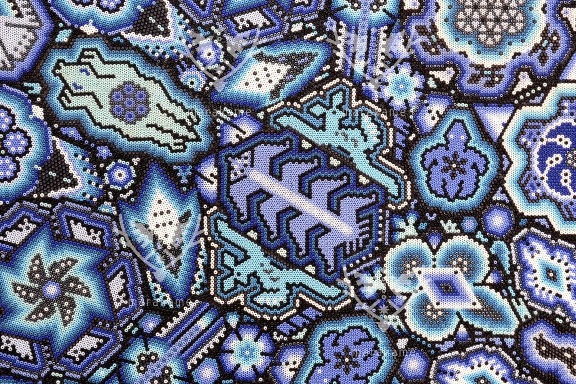 Nierika de Chaquira Huichol Circle - Ewi raie - 120 cm. - Huichol Art - Marakame