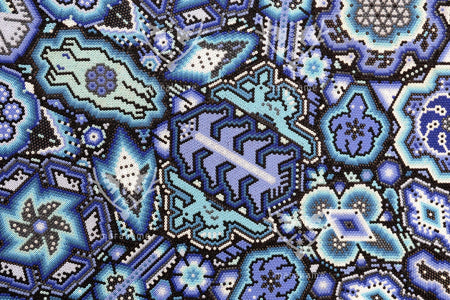 Nierika de Chaquira Huichol Circle - Ewi raie - 120 cm. - Huichol Art - Marakame
