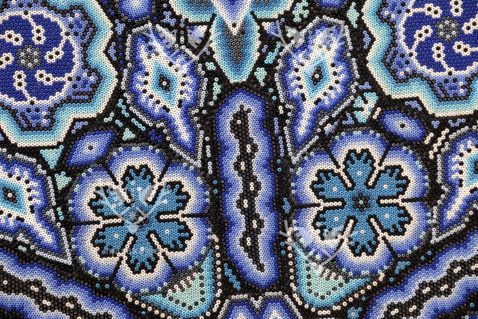 Nierika de Chaquira Huichol Circle - Ewi raie - 120 cm. - Huichol Art - Marakame
