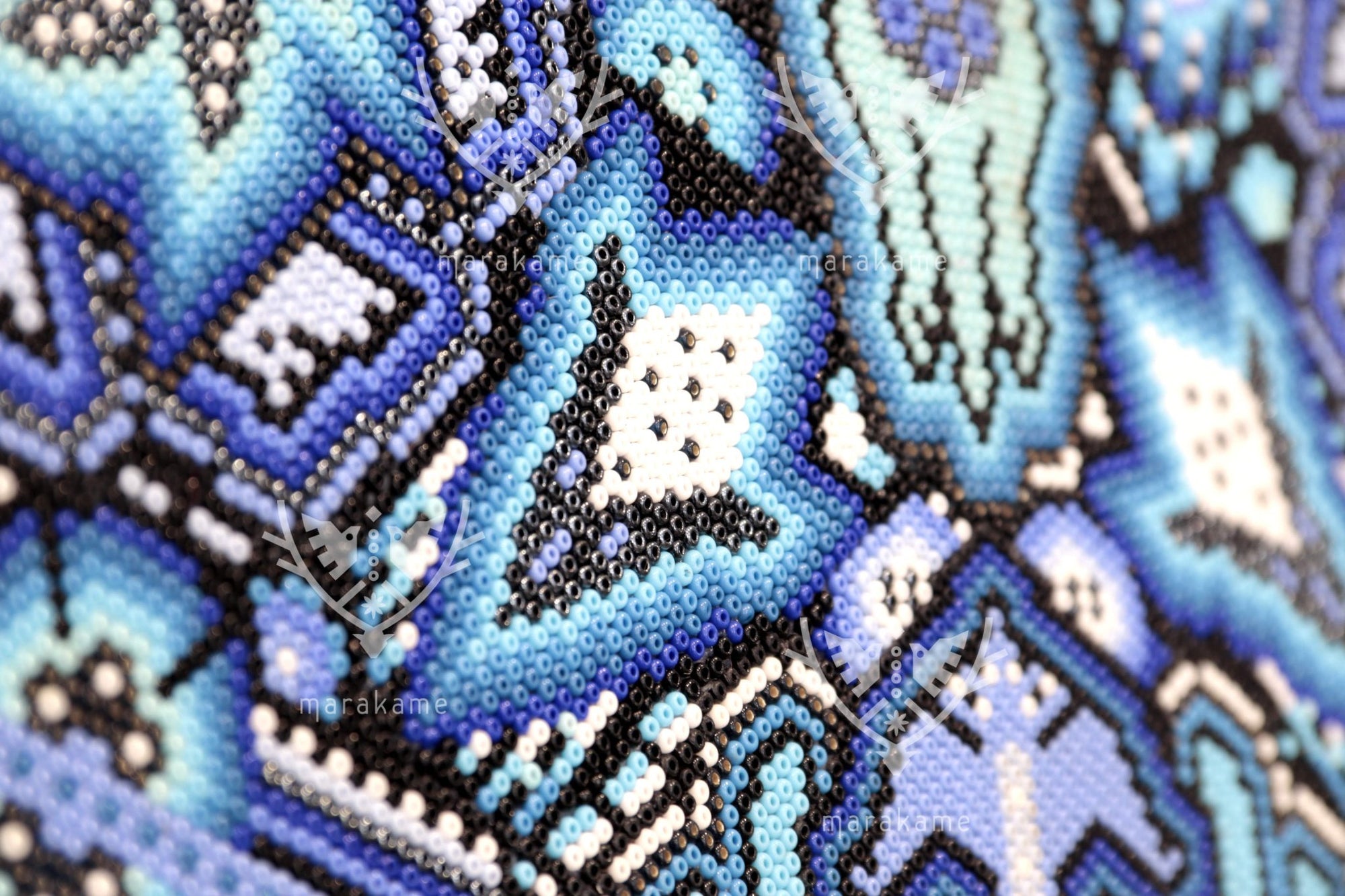 Nierika de Chaquira Huichol Circle - Ewi raie - 120 cm. - Huichol Art - Marakame