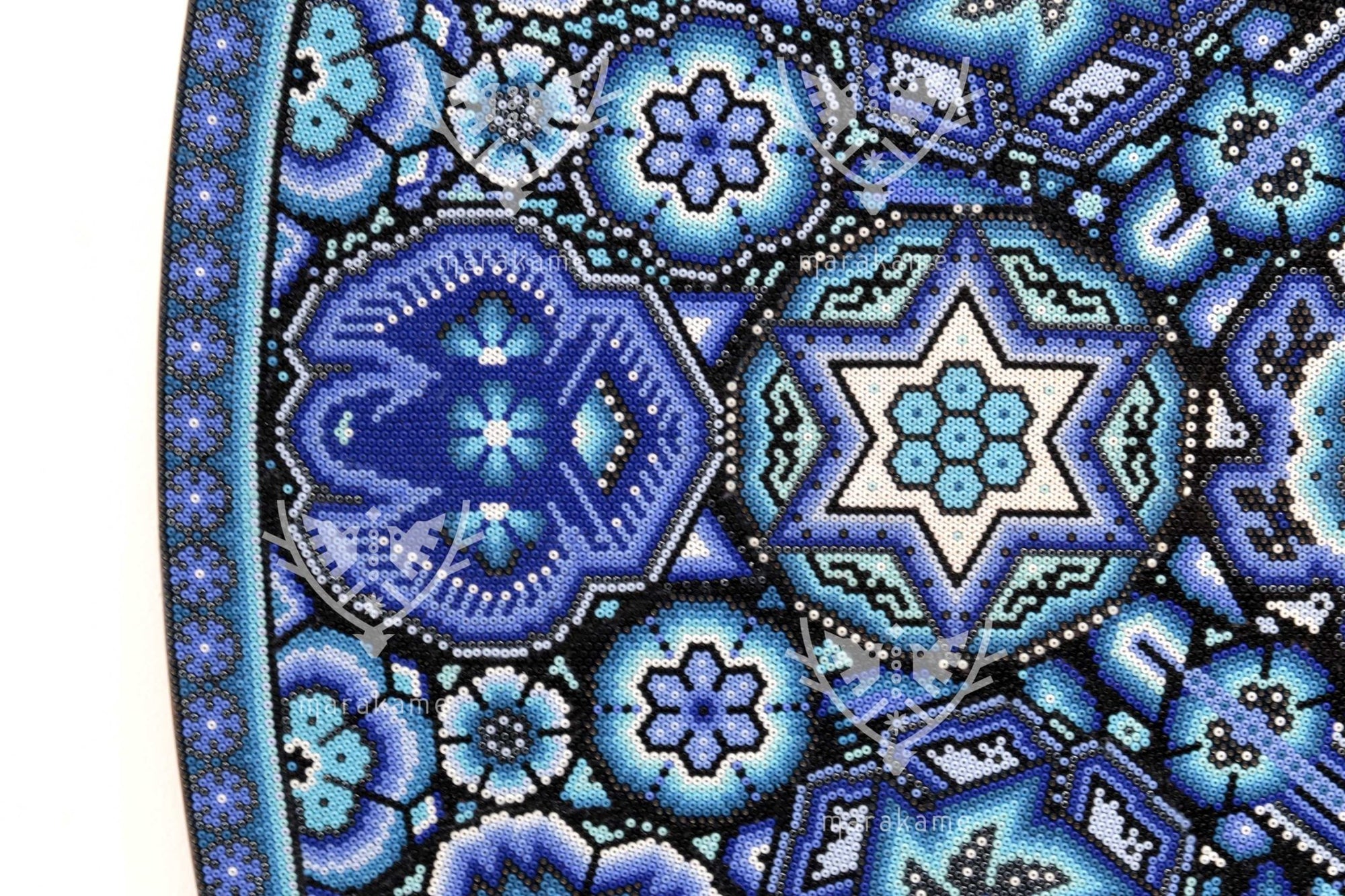 Nierika de Chaquira Huichol Circle - Ewi raie - 120 cm. - Huichol Art - Marakame