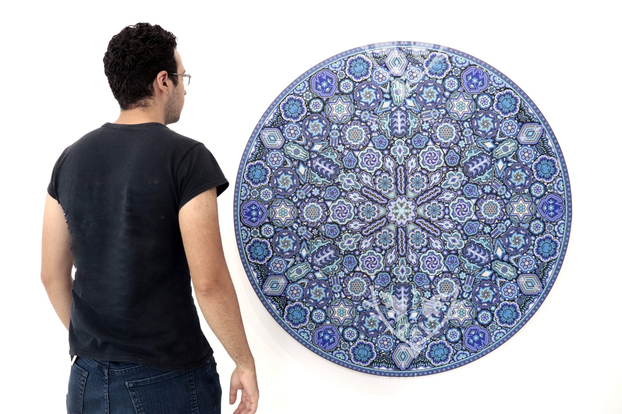 Nierika de Chaquira Huichol Circle - Ewi raie - 120 cm. - Huichol Art - Marakame
