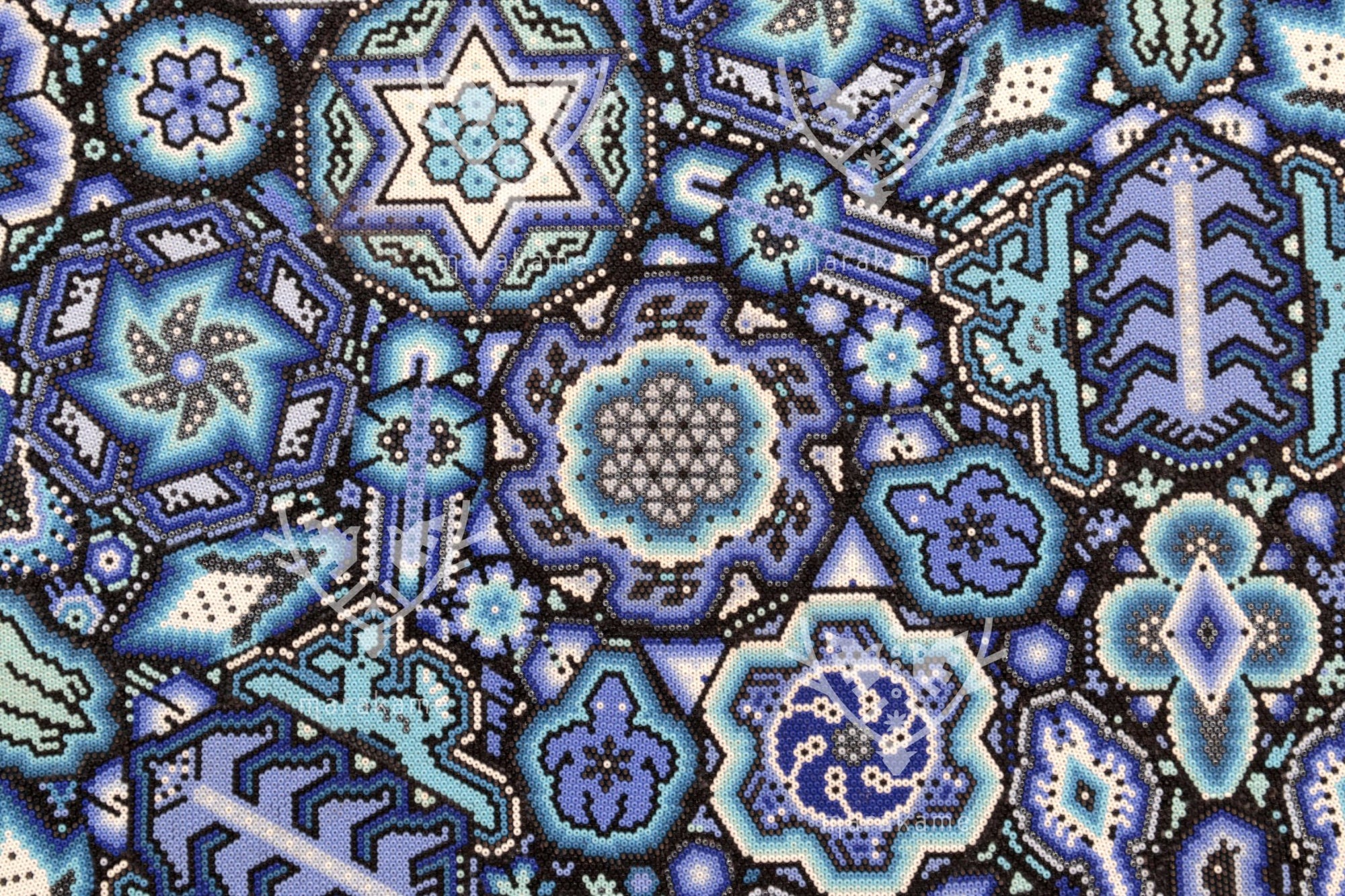 Nierika de Chaquira Huichol Circle - Ewi raie - 120 cm. - Huichol Art - Marakame