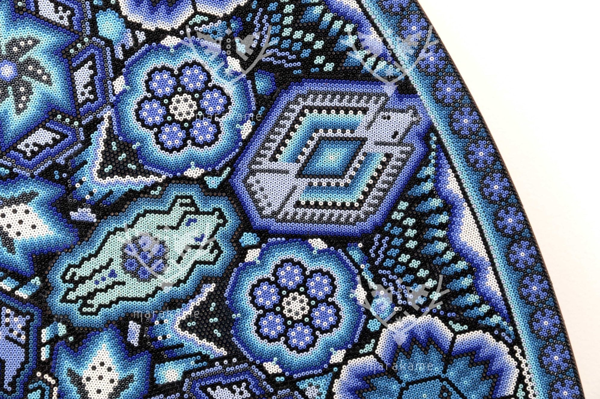 Nierika de Chaquira Huichol Circle - Ewi raie - 120 cm. - Huichol Art - Marakame