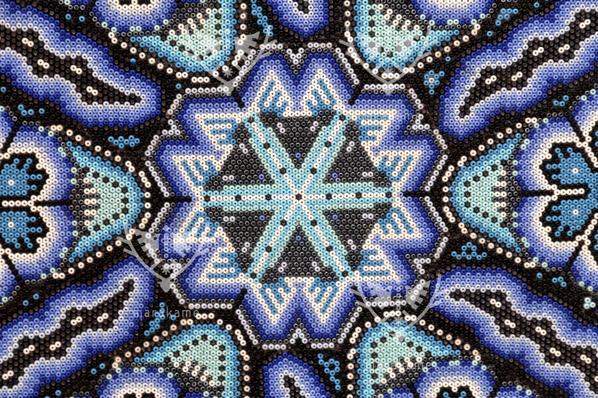 Nierika de Chaquira Huichol Circle - Ewi raie - 120 cm. - Huichol Art - Marakame