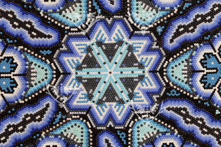 Nierika de Chaquira Huichol Circle - Ewi raie - 120 cm. - Huichol Art - Marakame
