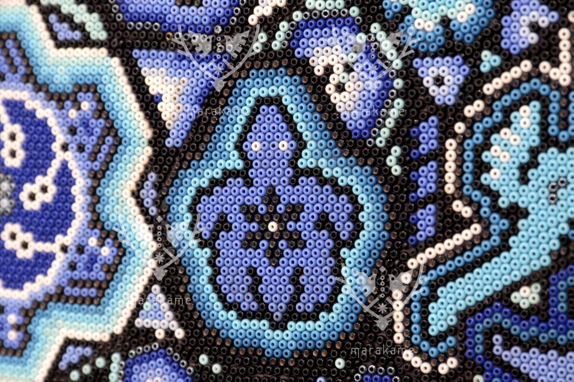 Nierika de Chaquira Huichol Circle - Ewi raie - 120 cm. - Huichol Art - Marakame