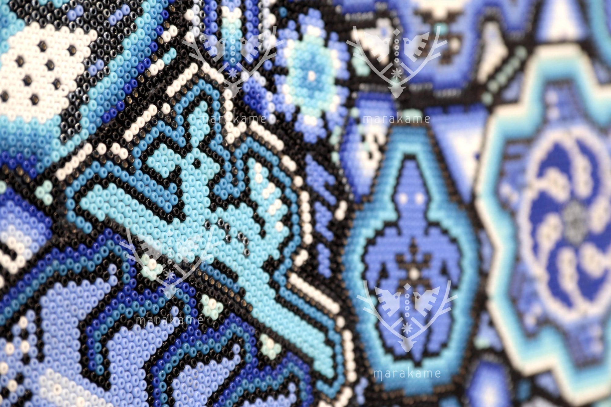 Nierika de Chaquira Huichol Circle - Ewi raie - 120 cm. - Huichol Art - Marakame