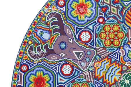 Nierika de Chaquira Huichol Kreis – Kauyumarie – 120 cm. - Huichol-Kunst - Marakame