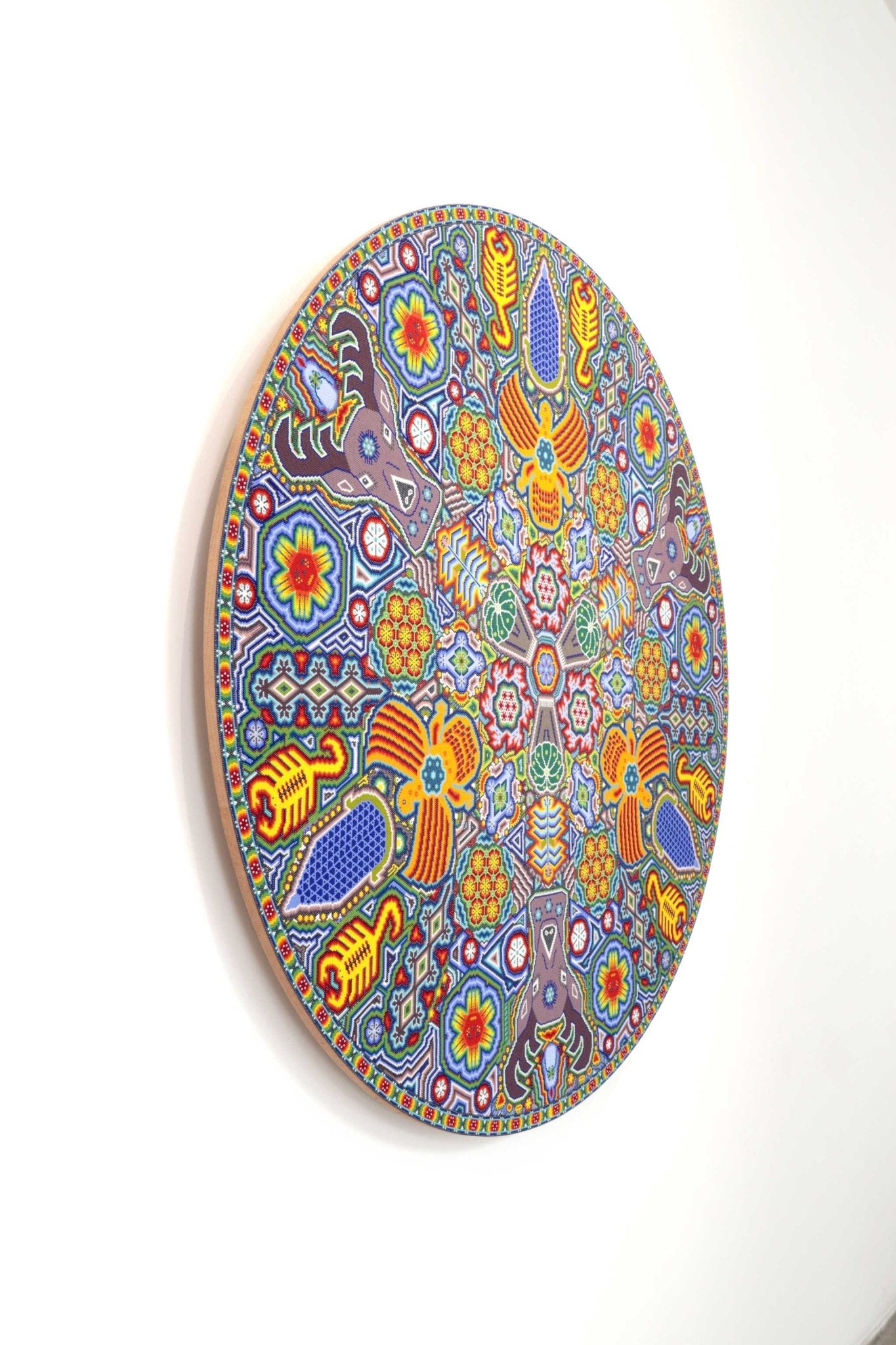 Nierika de Chaquira Huichol Kreis – Kauyumarie – 120 cm. - Huichol-Kunst - Marakame