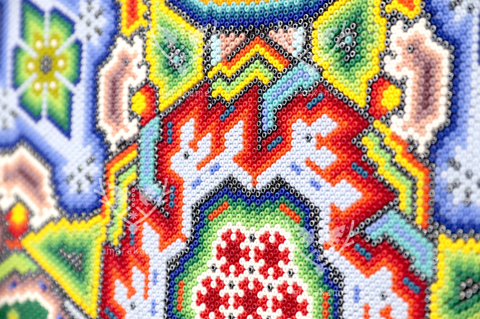 Nierika de Chaquira Huichol Kreis – Kauyumarie – 120 cm. - Huichol-Kunst - Marakame