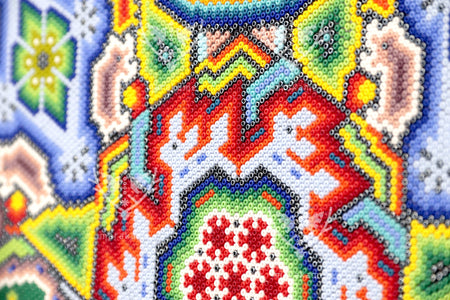 Nierika de Chaquira Huichol Kreis – Kauyumarie – 120 cm. - Huichol-Kunst - Marakame