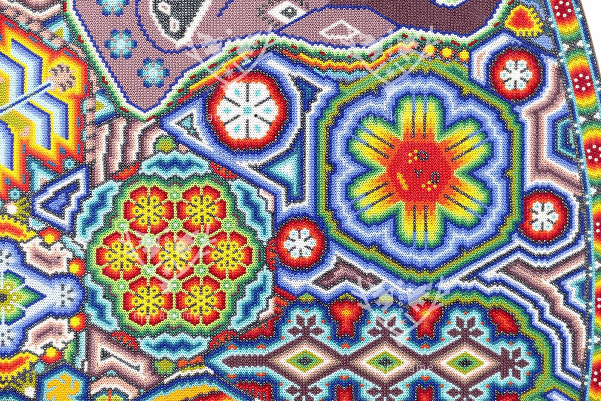 Nierika de Chaquira Huichol Kreis – Kauyumarie – 120 cm. - Huichol-Kunst - Marakame
