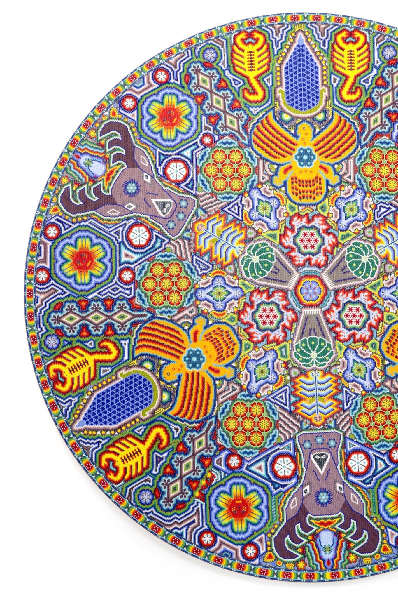 Nierika de Chaquira Huichol Kreis – Kauyumarie – 120 cm. - Huichol-Kunst - Marakame
