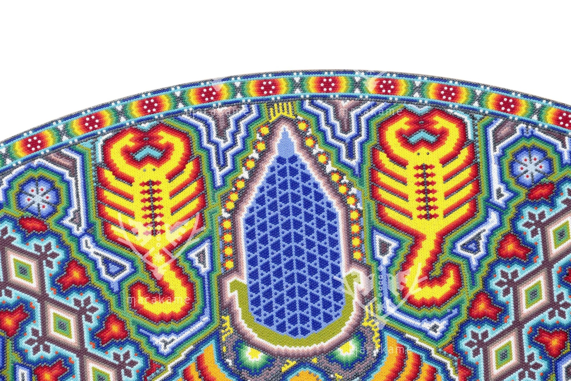Nierika de Chaquira Huichol Kreis – Kauyumarie – 120 cm. - Huichol-Kunst - Marakame
