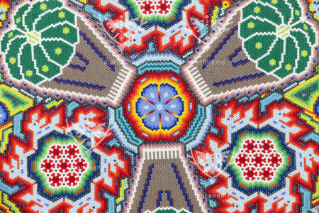 Nierika de Chaquira Huichol Kreis – Kauyumarie – 120 cm. - Huichol-Kunst - Marakame