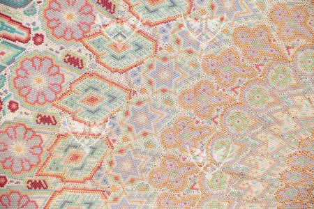 Nierika vom Chaquira Huichol Circle – Maku tusá – Weiße Erde von Wirikuta – 120 cm. - Huichol-Kunst - Marakame
