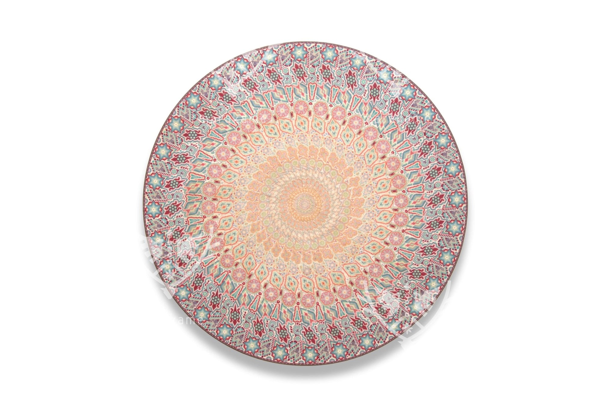 Nierika vom Chaquira Huichol Circle – Maku tusá – Weiße Erde von Wirikuta – 120 cm. - Huichol-Kunst - Marakame