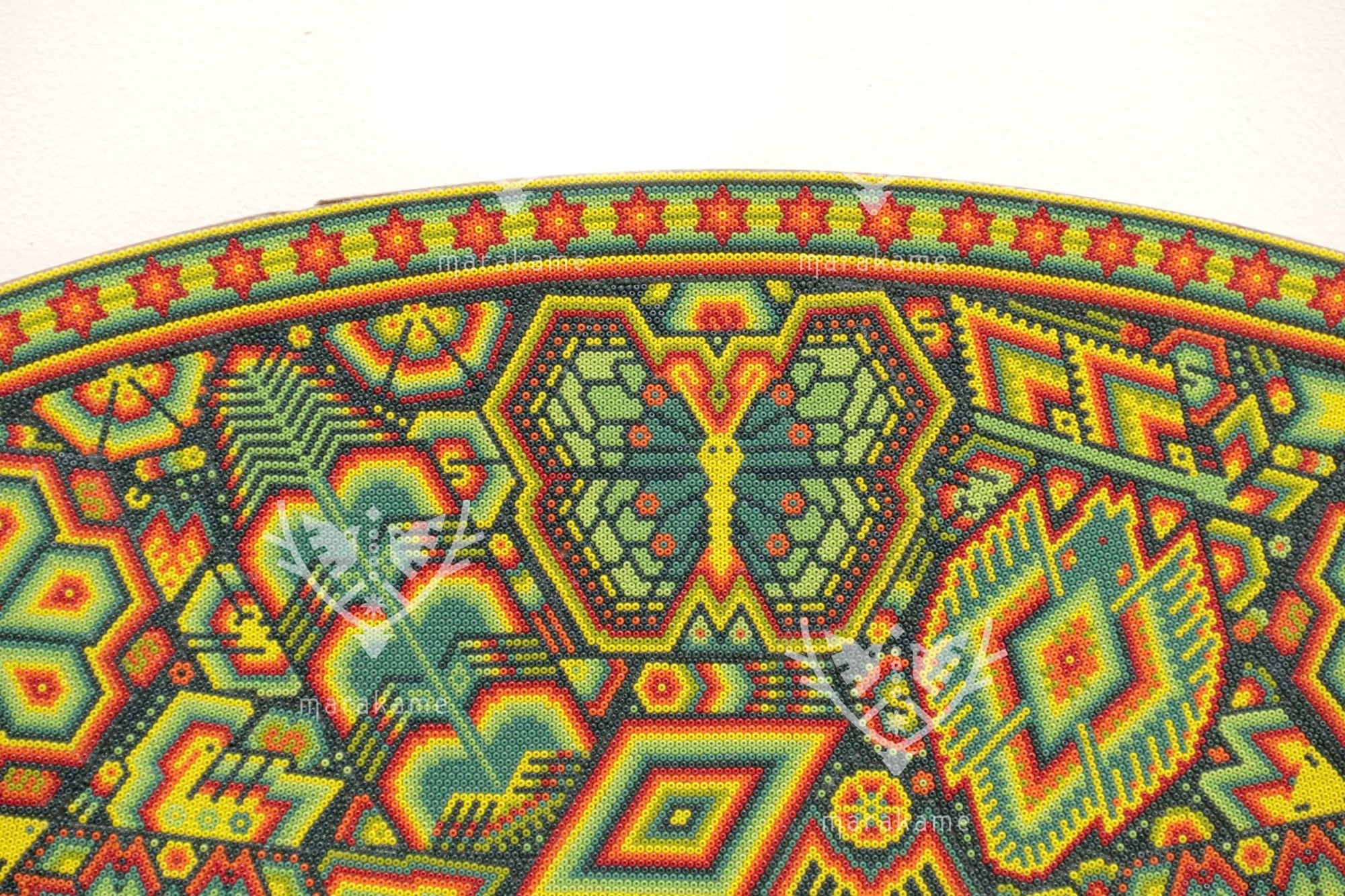 Nierika de Chaquira Huichol Circle - Mara niwemama - Family of large, tall, knowledgeable peyotes - 120 cm. - 2025 - Marakame Art