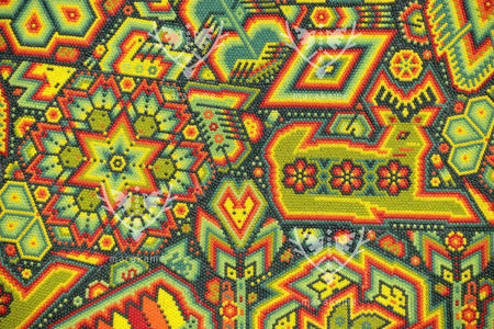 Nierika de Chaquira Huichol Circle - Mara niwemama - Family of large, tall, knowledgeable peyotes - 120 cm. - 2025 - Marakame Art