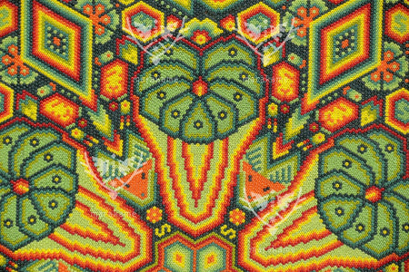 Nierika de Chaquira Huichol Circle - Mara niwemama - Family of large, tall, knowledgeable peyotes - 120 cm. - 2025 - Marakame Art