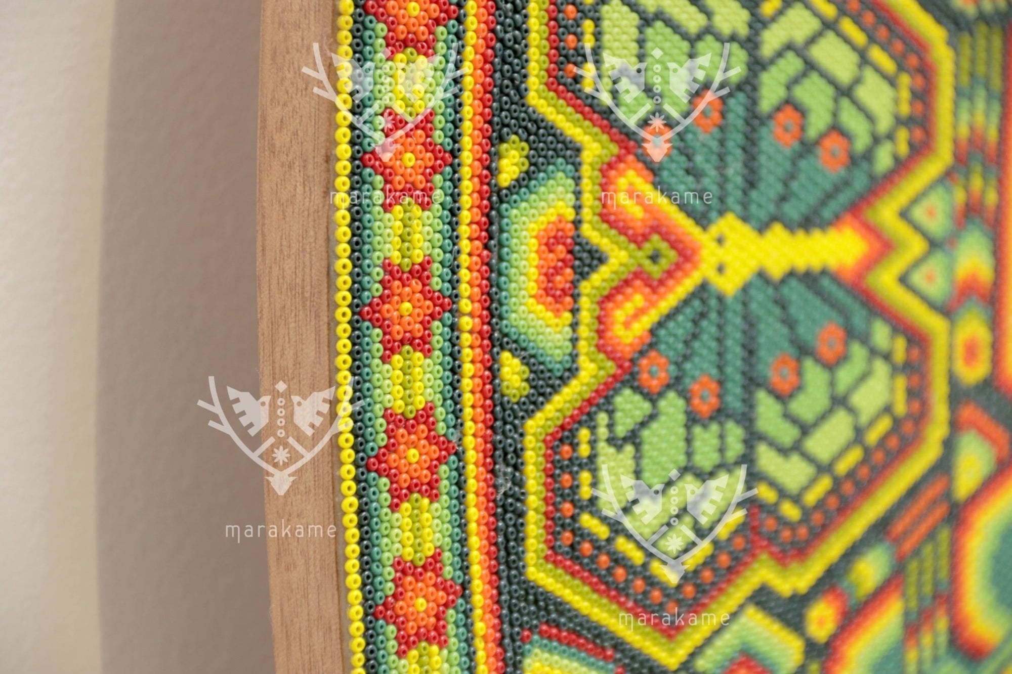 Nierika de Chaquira Huichol Circle - Mara niwemama - Family of large, tall, knowledgeable peyotes - 120 cm. - 2025 - Marakame Art