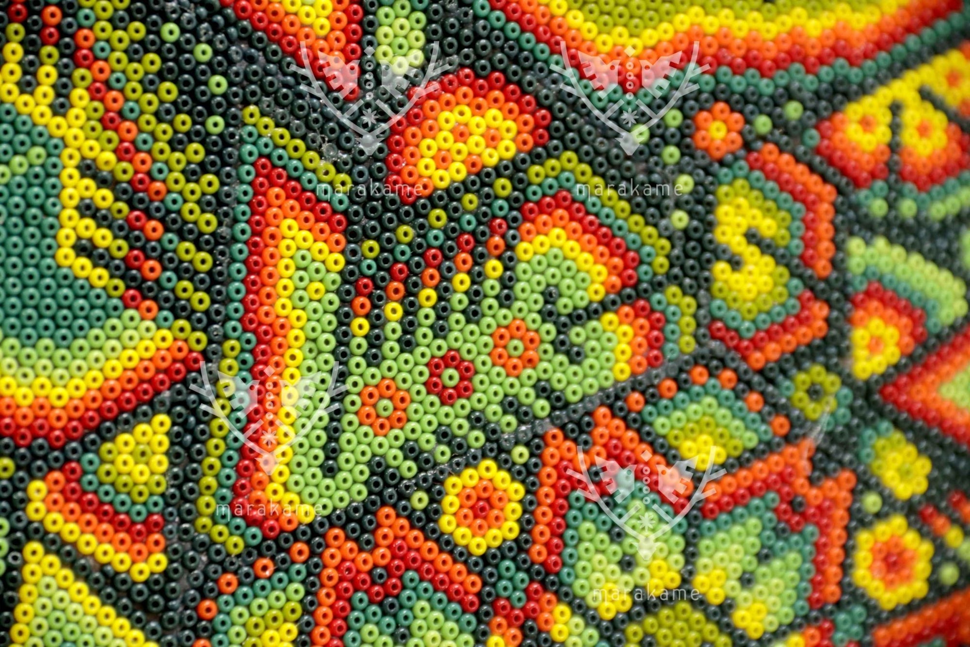 Nierika de Chaquira Huichol Circle - Mara niwemama - Family of large, tall, knowledgeable peyotes - 120 cm. - 2025 - Marakame Art
