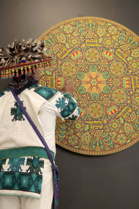 Nierika de Chaquira Huichol Circle - Mara niwemama - Family of large, tall, knowledgeable peyotes - 120 cm. - 2025 - Marakame Art