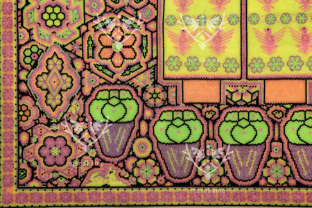 Nierika de Chaquira Círculo Huichol - Mara'akame Neón - 122 x 71.5 cm. - Arte Huichol - Marakame