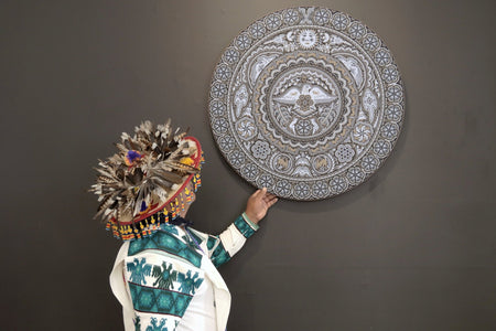 Nierika de Chaquira Huichol Circle - Tuutú huiyari - The path of the peyote - 78 cm. - 2025 - Marakame Art