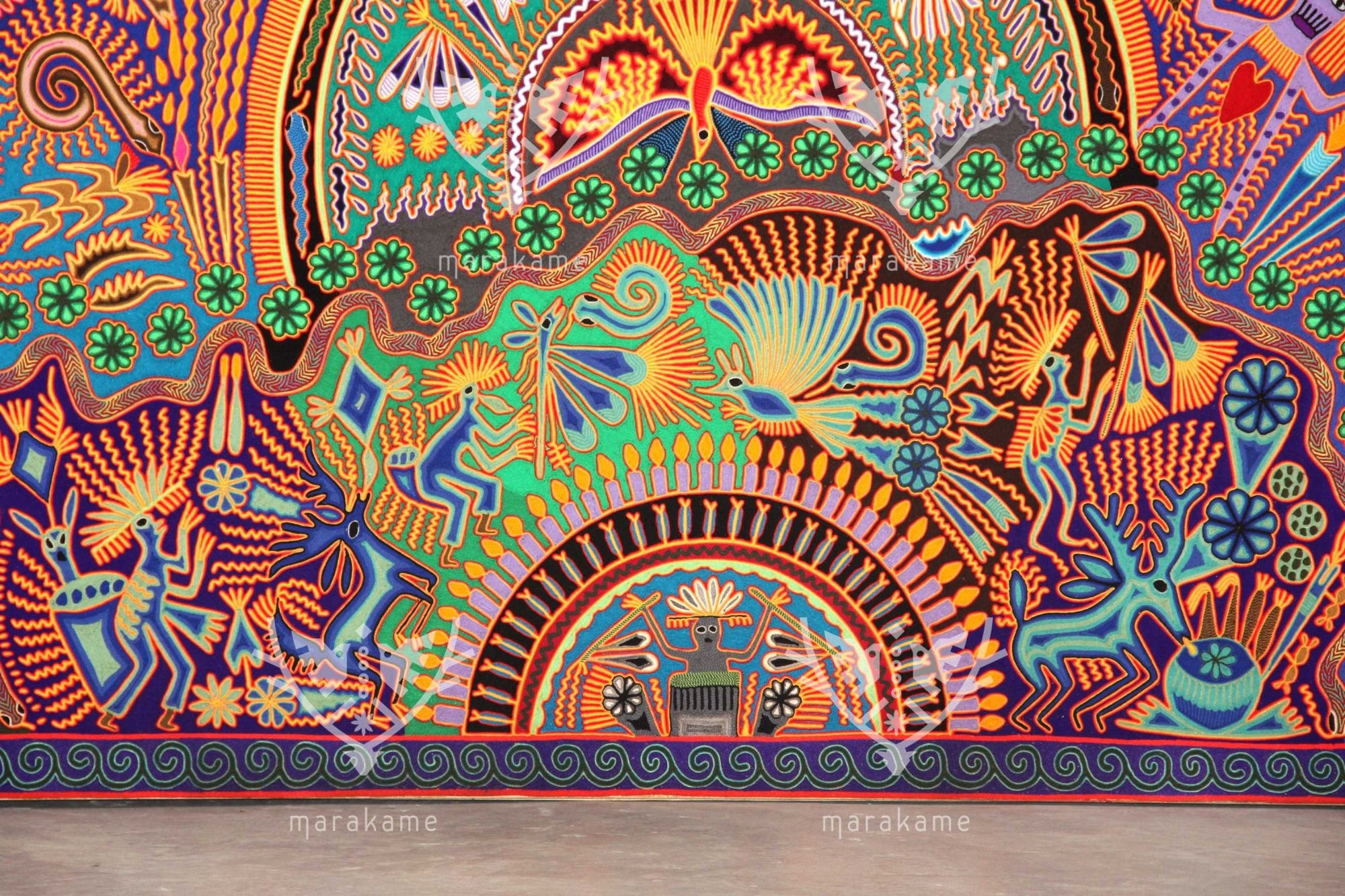 Nierika de Estambre Huichol Pittura - Marakame - 244 x 122 cm. - Arte Huichol - Marakame