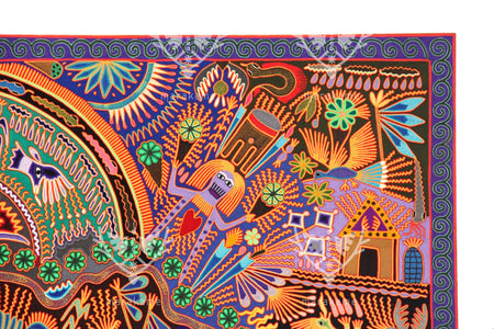 Nierika de Estambre Huichol Pittura - Marakame - 244 x 122 cm. - Arte Huichol - Marakame