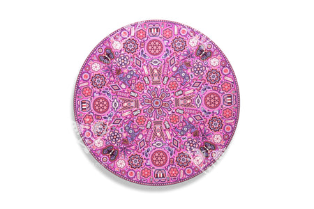 Prevendita - Nierika de Chaquira Huichol Circle - Tuutú muwieri Wirikuta - Peyote piumato proveniente dal luogo sacro dove nasce il peyote - 120 cm. - Arte Huichol - Marakame