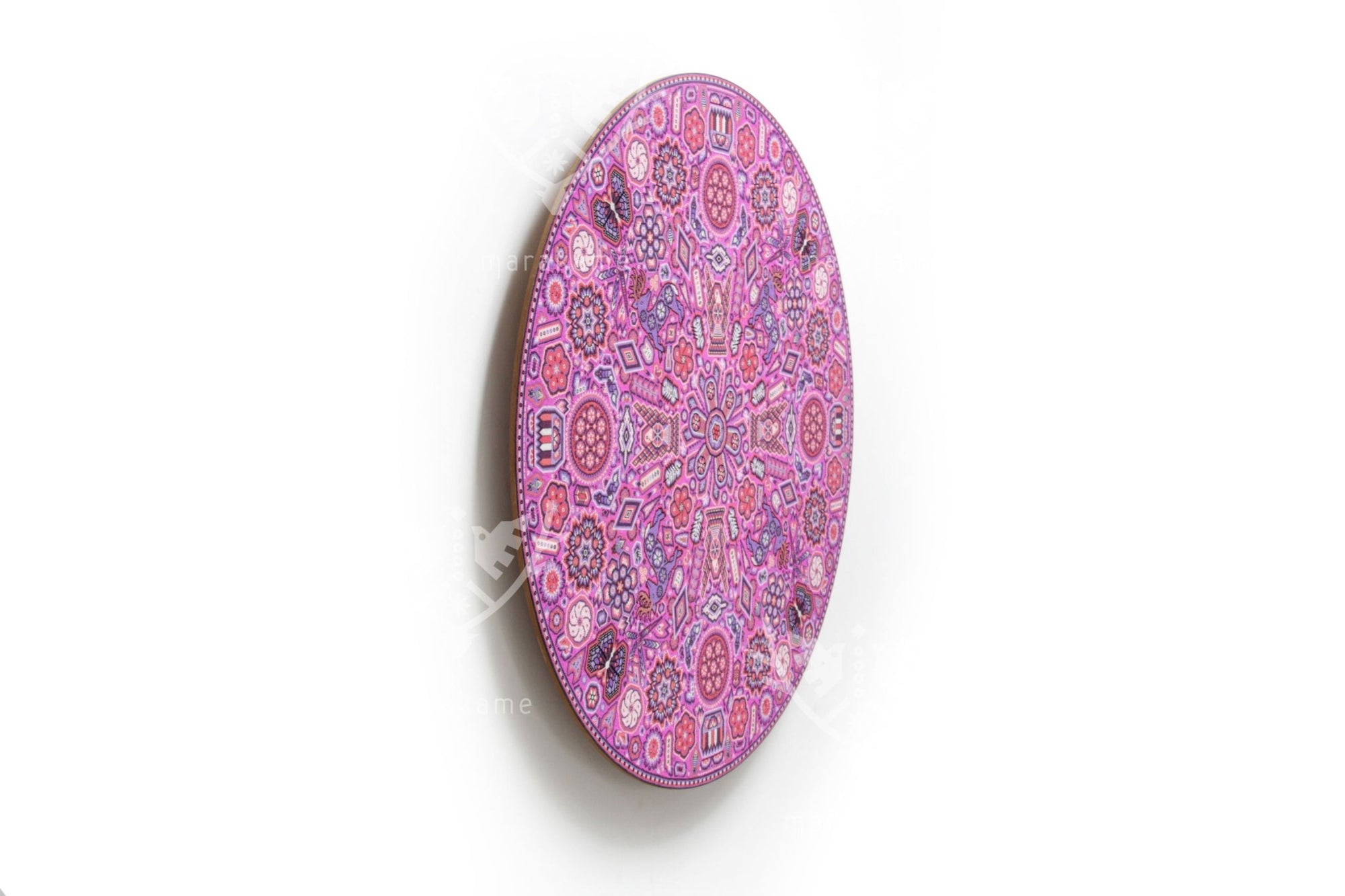 Prevendita - Nierika de Chaquira Huichol Circle - Tuutú muwieri Wirikuta - Peyote piumato proveniente dal luogo sacro dove nasce il peyote - 120 cm. - Arte Huichol - Marakame