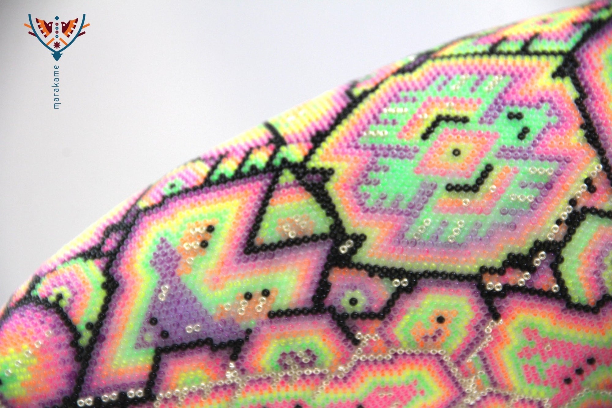 Presale - Vaquita porpoise with new neon crystals - Haramara II - Huichol Art - Marakame