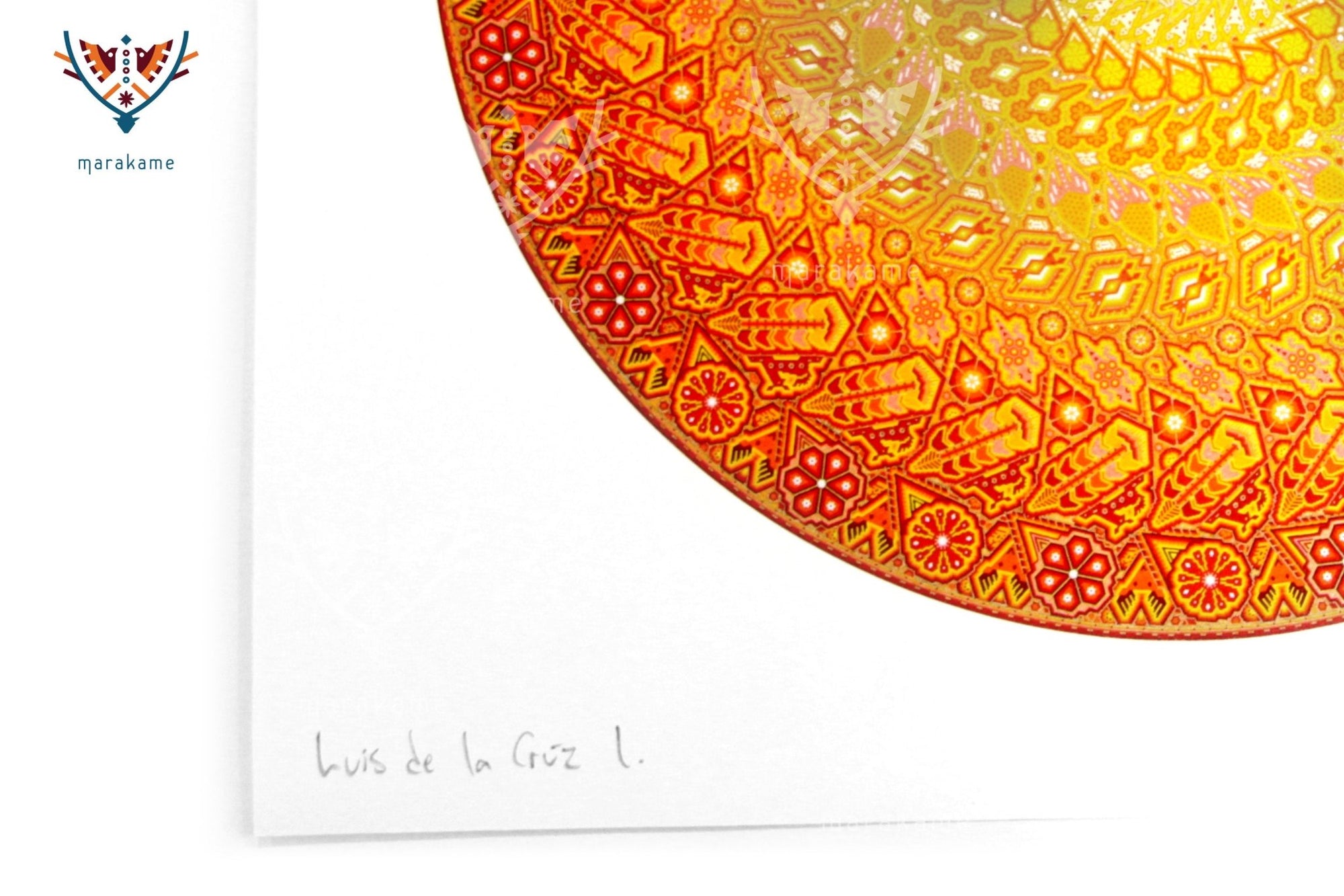 Tawexika Our Father Sun - 30 x 30 cm. - 12 x 12 in. - 01/10 - Huichol Art - Marakame