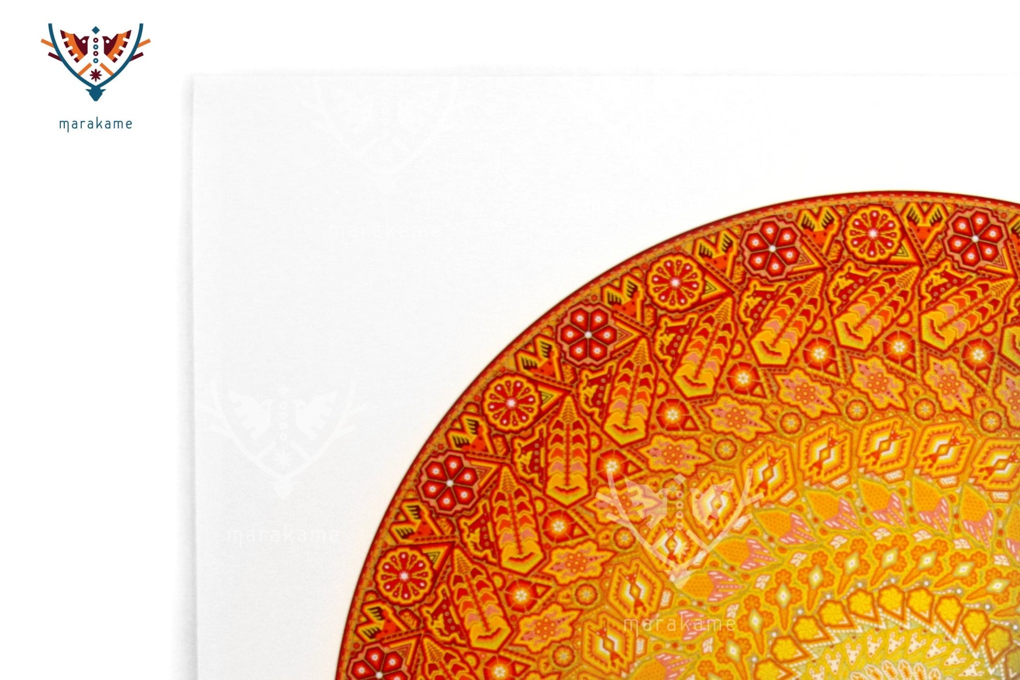 Tawexika Our Father Sun - 30 x 30 cm. - 12 x 12 in. - 01/10 - Huichol Art - Marakame