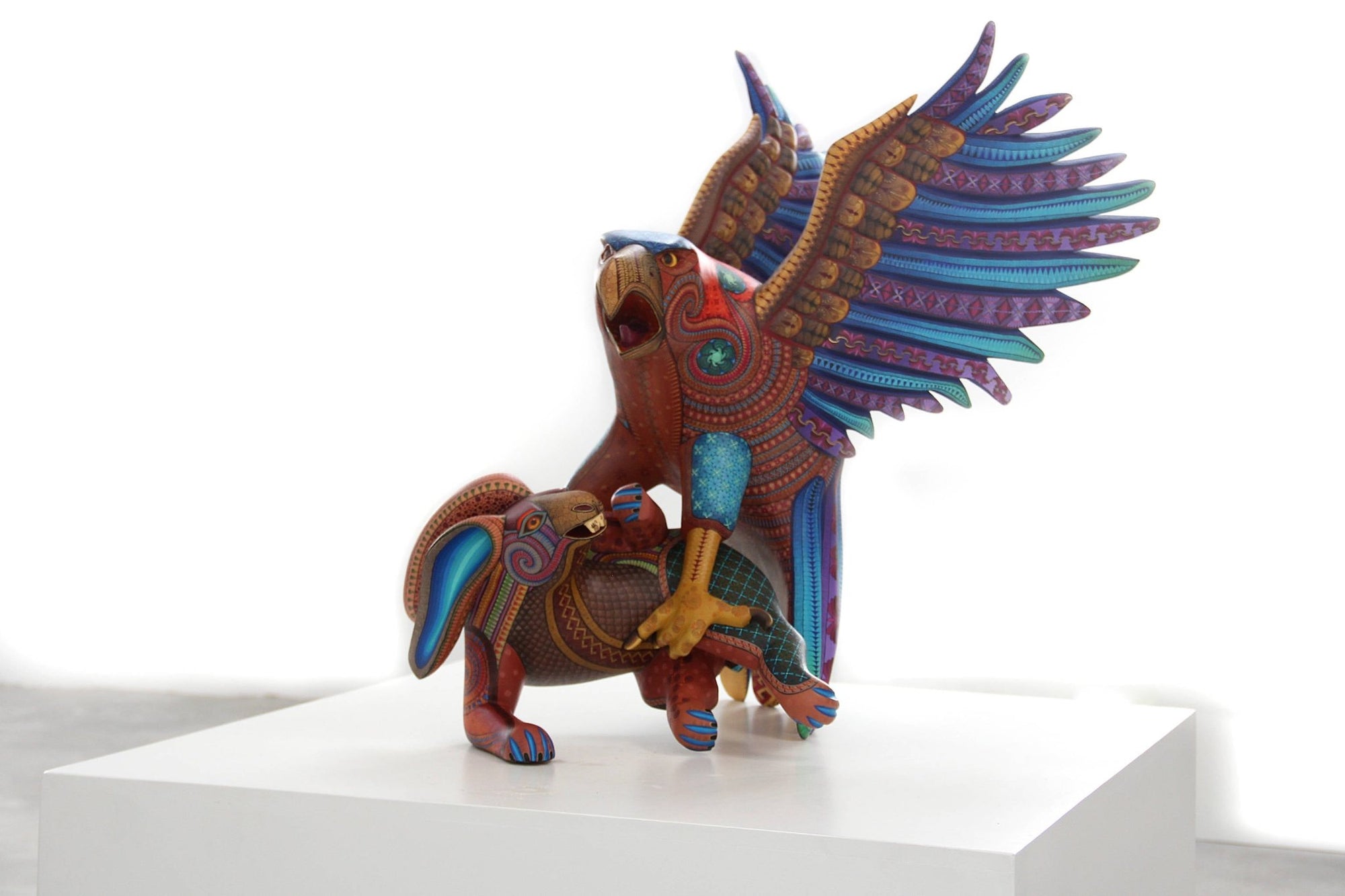 Alebrije - Aquila cacciatrice di conigli - Guuze' - Arte Huichol - Marakame