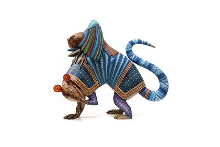 Alebrije - Armadillo con búho - Arte Huichol - Marakame