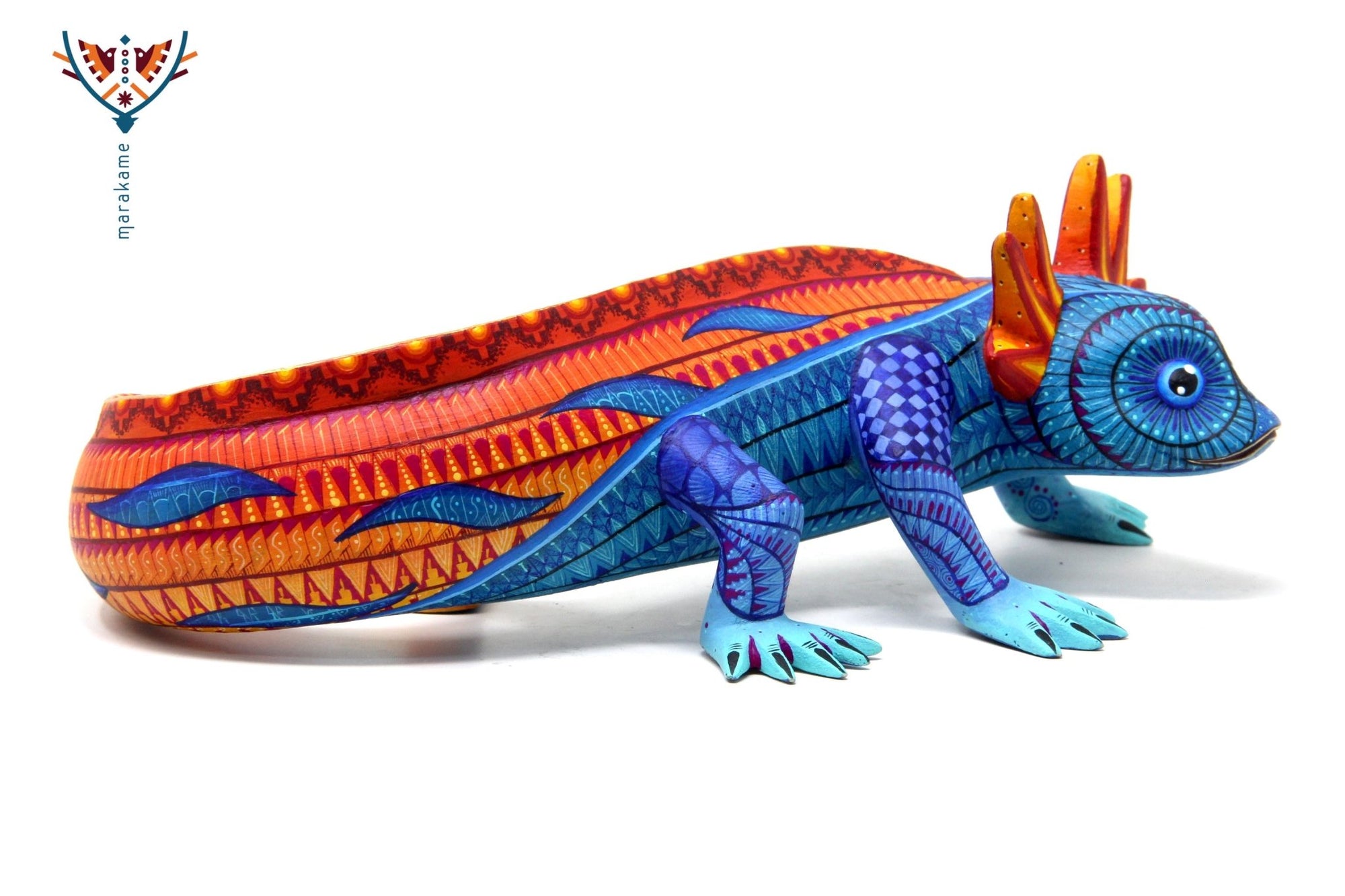 Alebrije – Axolotl beobachten – Huichol Art – Marakame