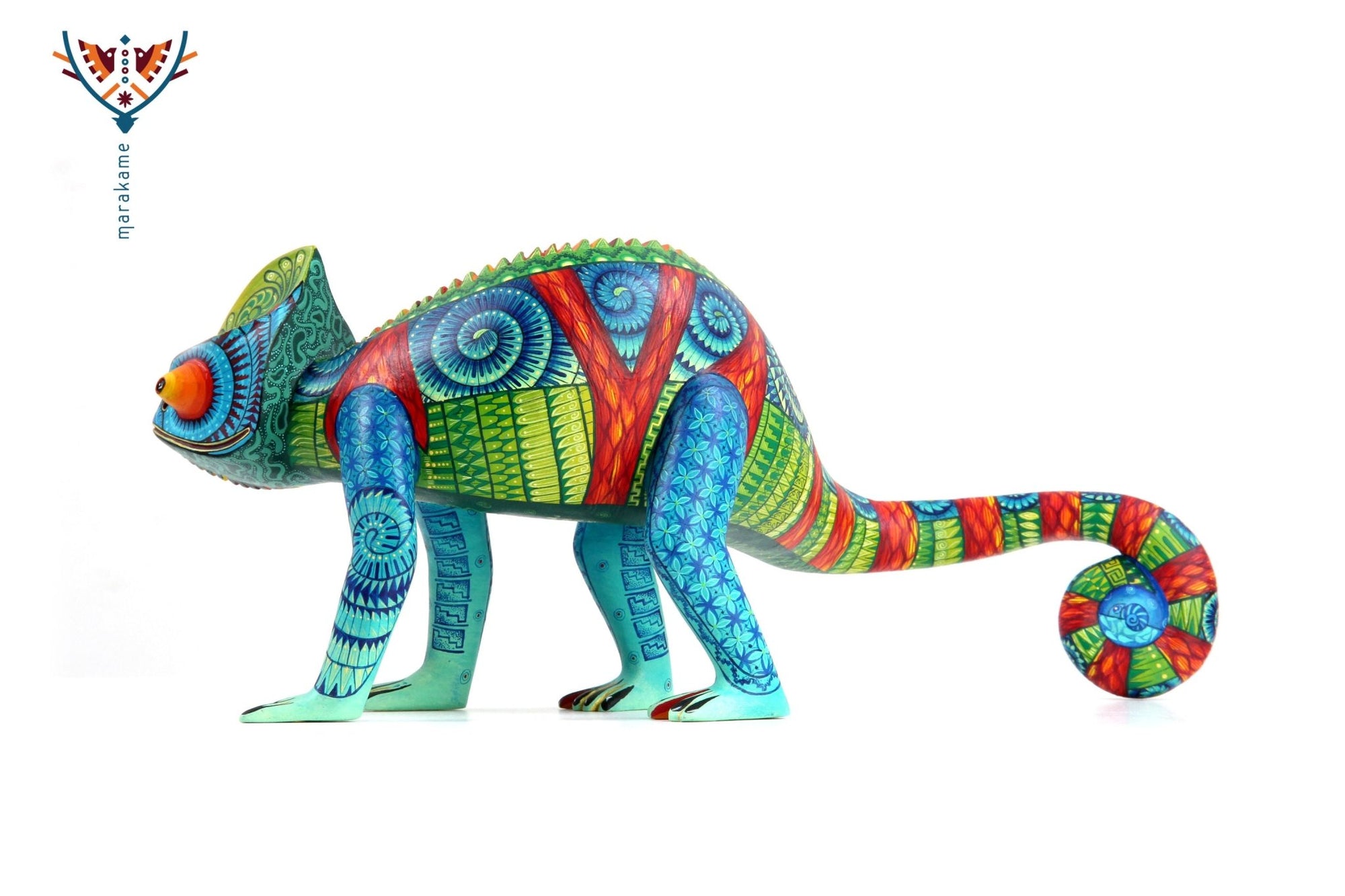 Alebrije - Chameleon - Huichol Art - Marakame