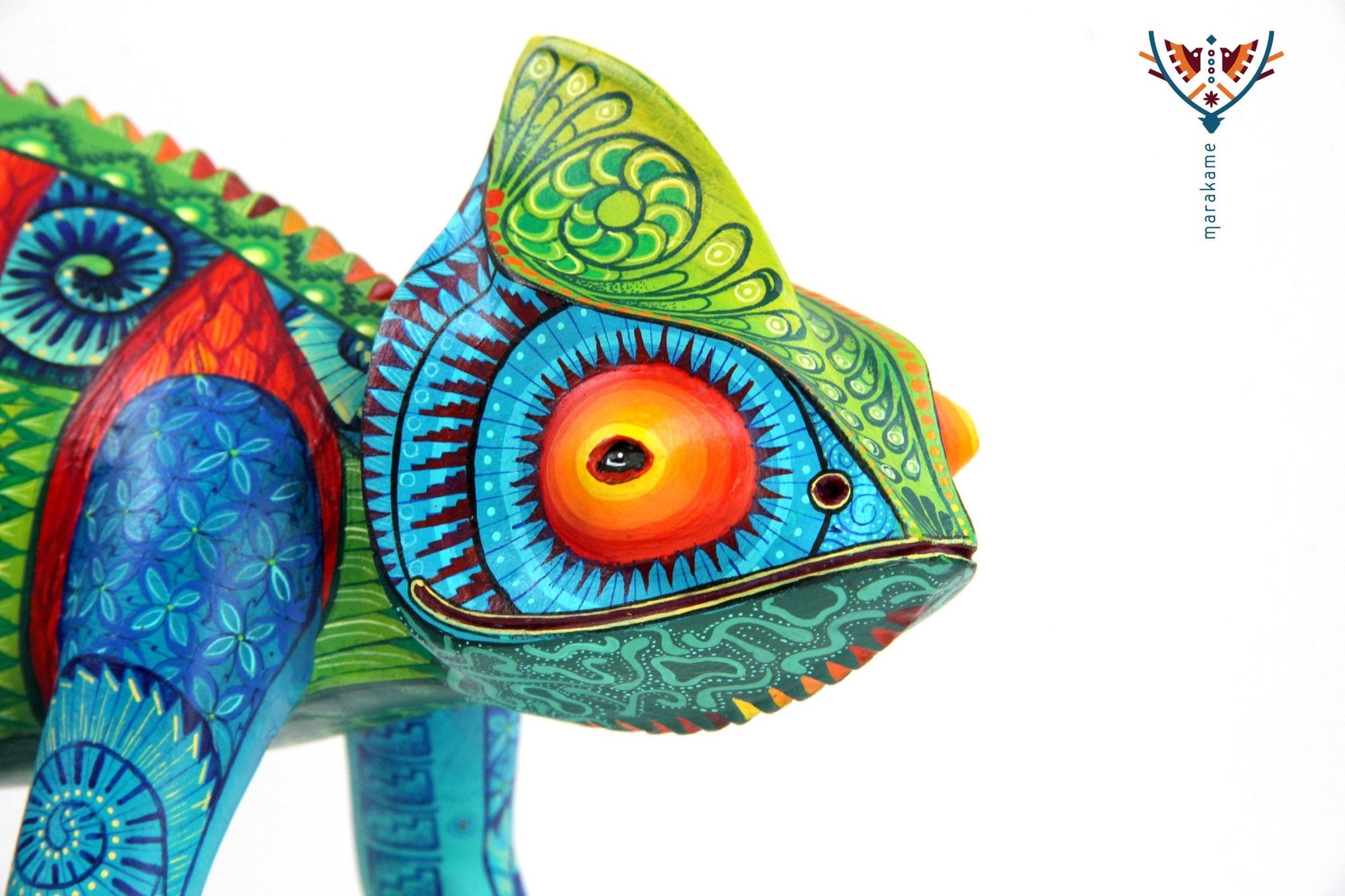 Alebrije - Chameleon - Huichol Art - Marakame