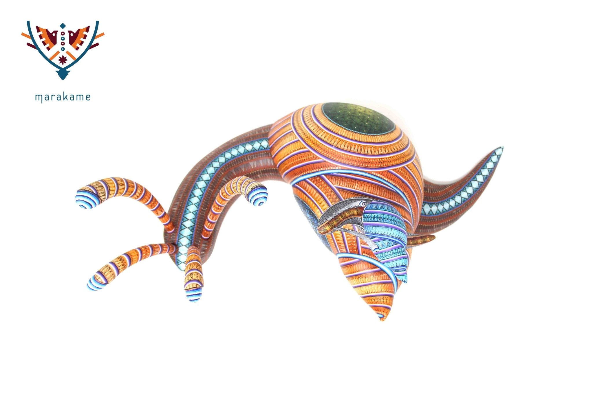 Alebrije - Schnecke mit Baby - Huichol art - Marakame