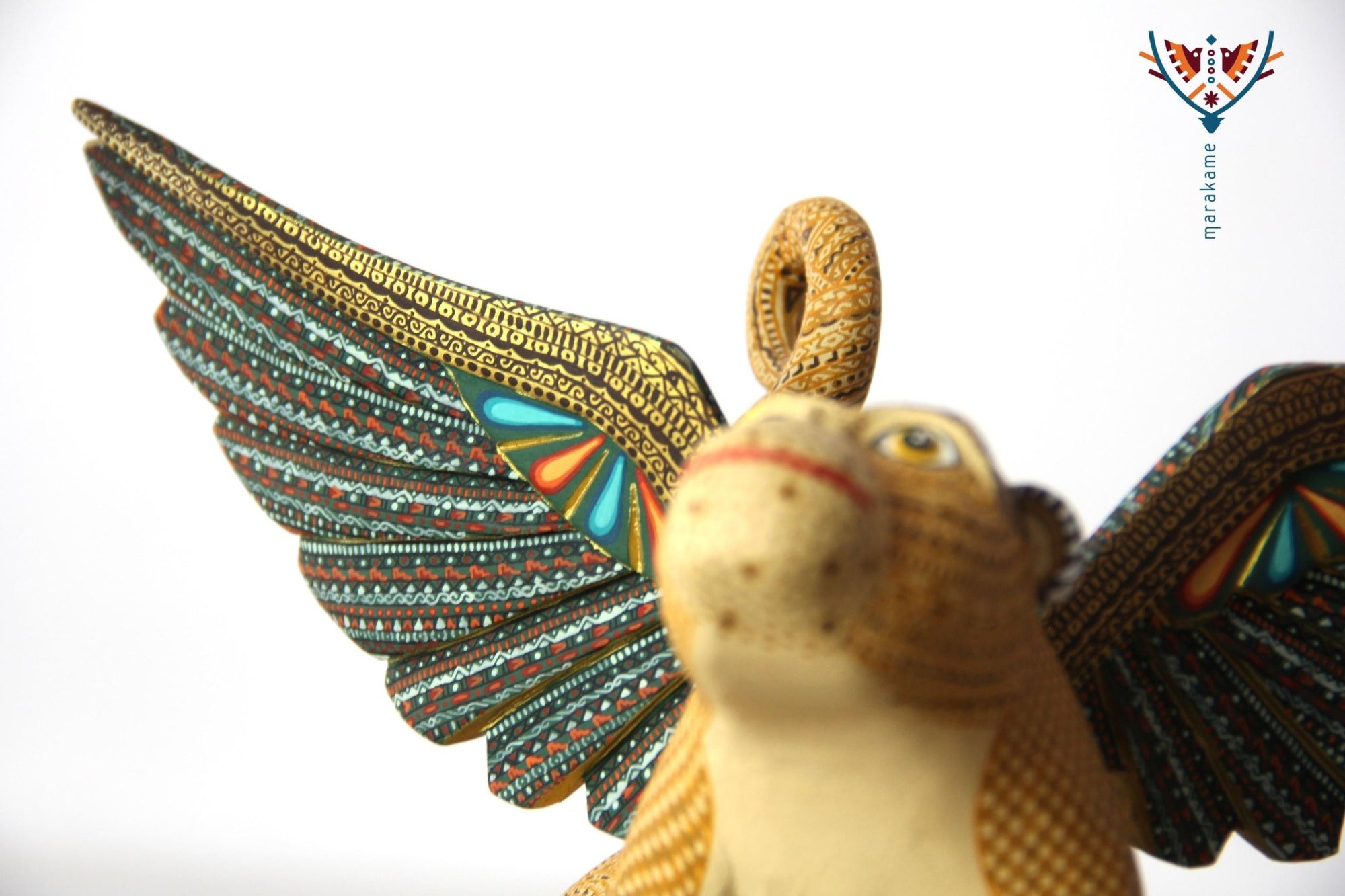 Alebrije - Chango with winged baby - Ripapa - Huichol Art - Marakame
