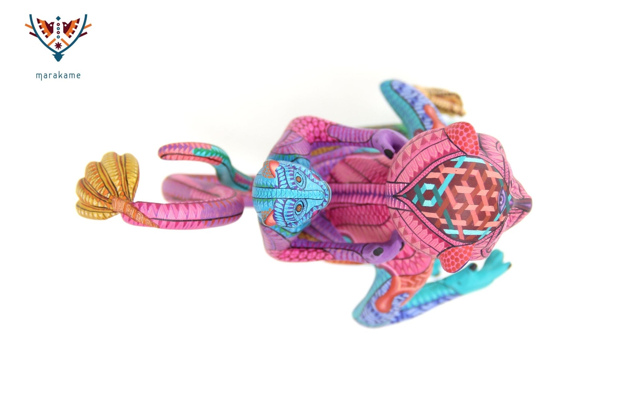 Alebrije - Chango avec veau - Art Huichol - Marakame