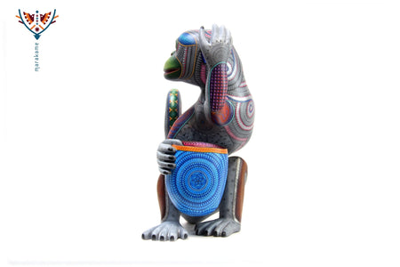 Alebrije – Chango mit seinem Topf – Huichol Art – Marakame